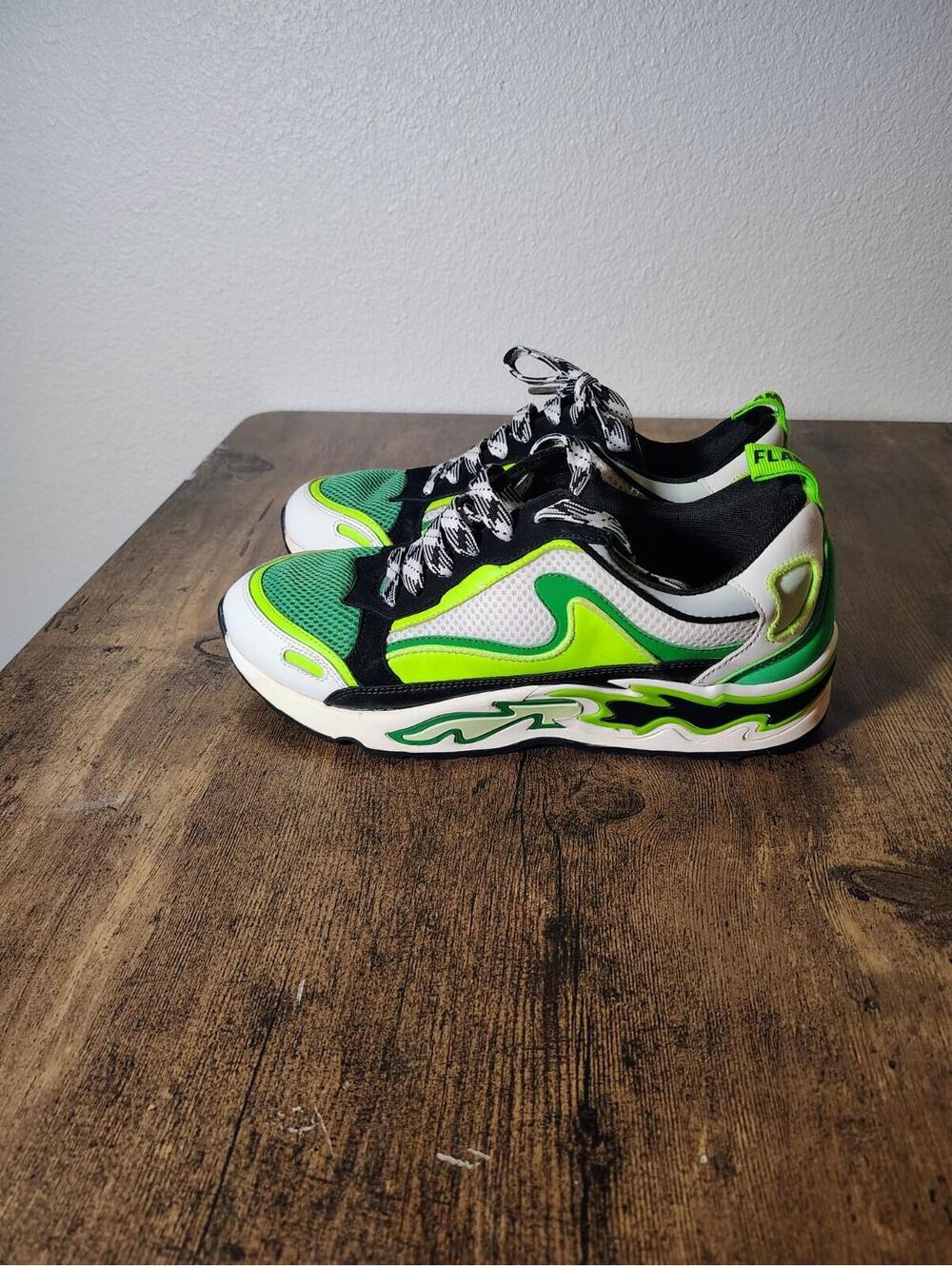 Sandro Women's Green Kermit Frog Leather Sneakers Sz 5.5 - Picture 3 of 9